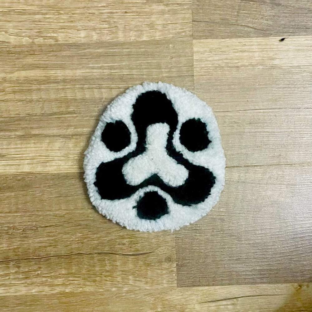 Wavy black and white circle coasters 4.5inx4.5in
